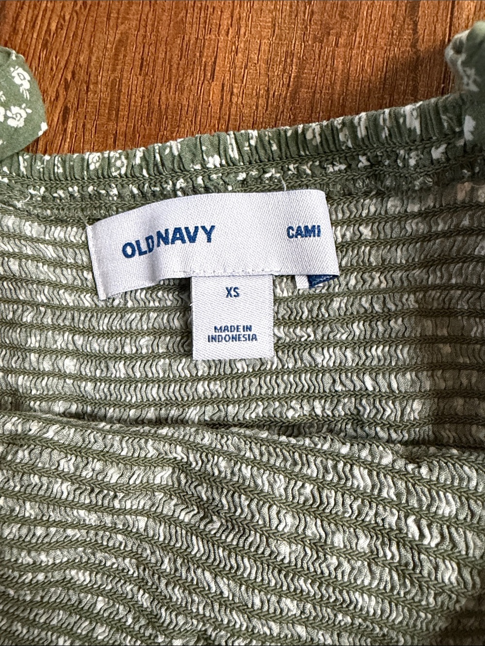 Old Navy Olive Green Floral Smocked Maxi Dress - Picture 3 of 4